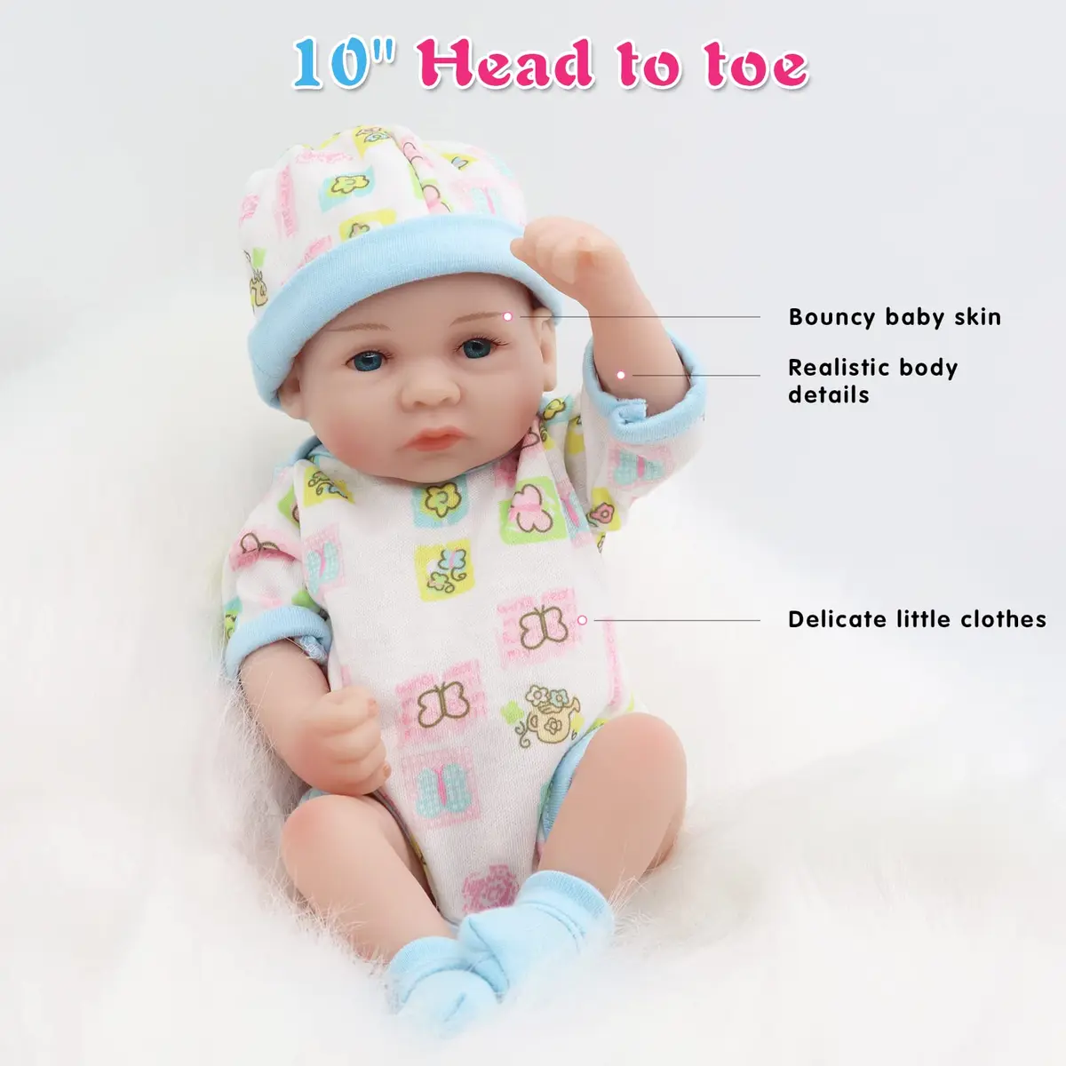 JRLCGYP Realistic Reborn Baby Boy Doll 25 cm (10 Inch) | Anatomically Correct Silicone Vinyl - view 8