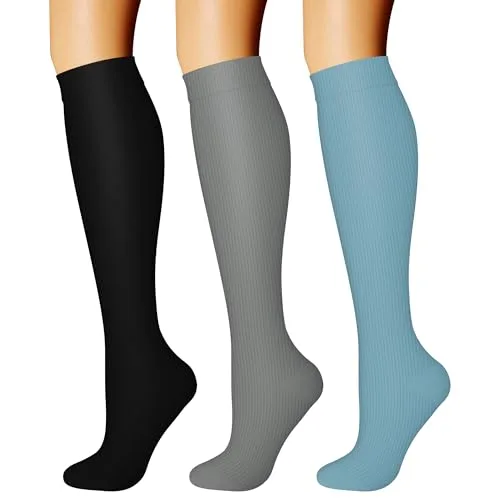 CHARMKING Compression Socks for Women & Men (3 Pairs) 15-20 mmHg | Medical Grade Support for Circulation - main product image