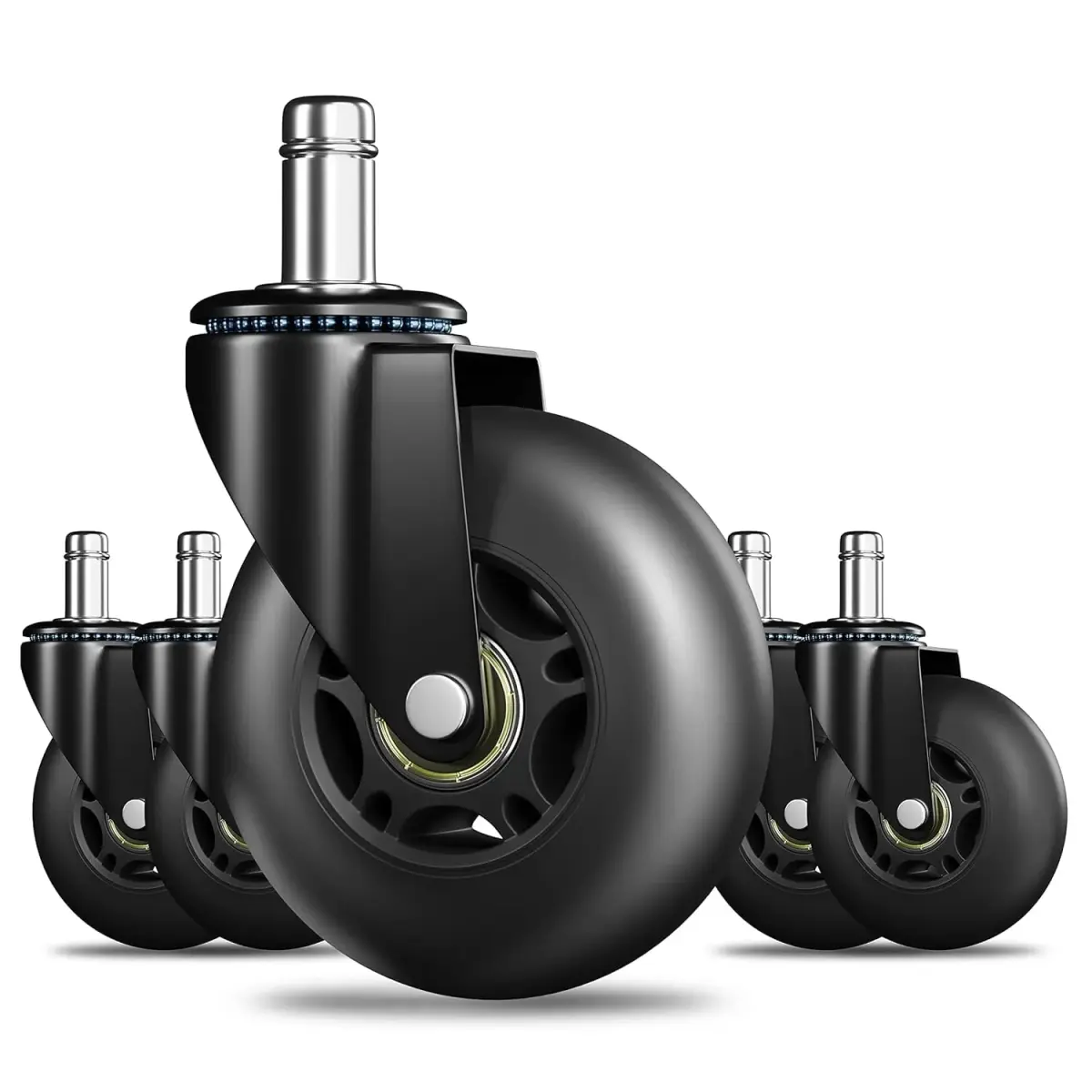 RidRed Heavy Duty Rollerblade Chair Wheels 7.6 cm (3 Inch) | Smooth Rolling, 300 kg Capacity - main product image