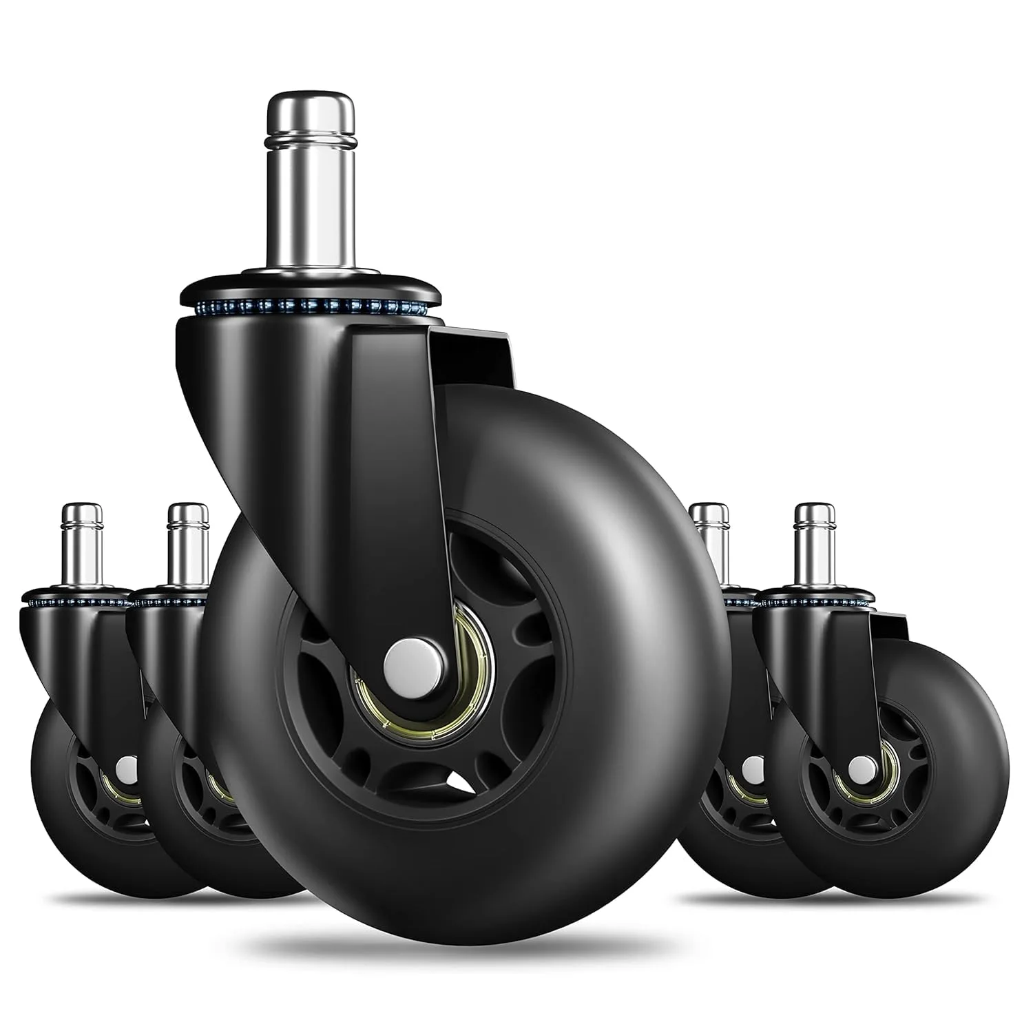 RidRed Heavy Duty Office Chair Wheels Replacement Roller Blade Style, 650 LB Capacity, Set of 5 | Smooth Rolling for All Floors - main product image