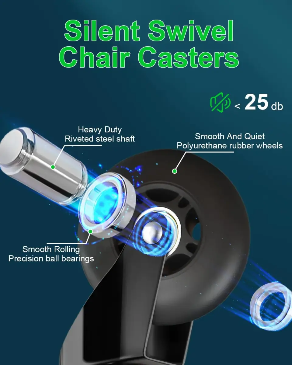 RidRed Heavy Duty Rollerblade Chair Wheels 7.6 cm (3 Inch) | Smooth Rolling, 300 kg Capacity - view 7