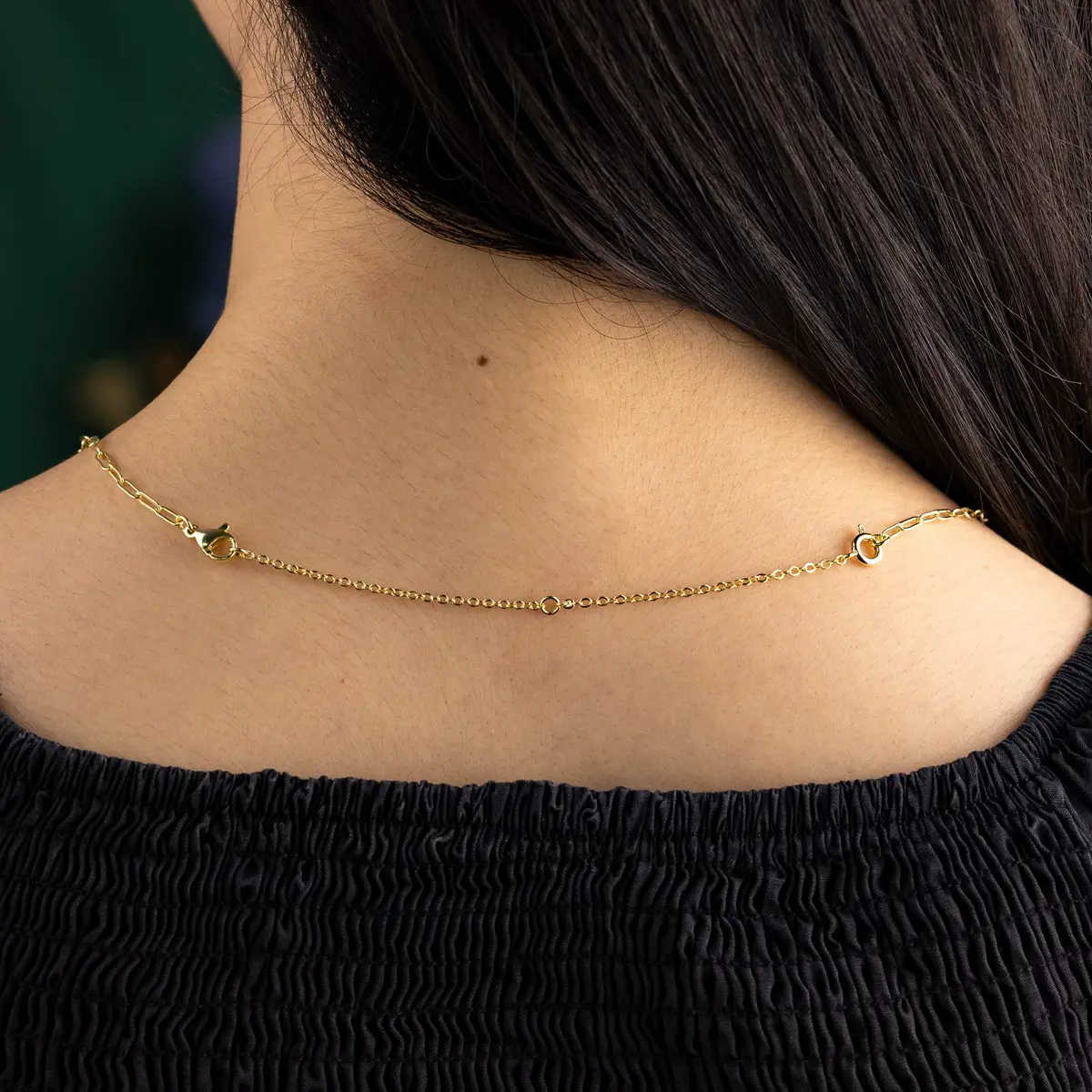 ASH'S CHOICE 14K Gold Plated Brass Necklace Extenders with Lobster Clasp, 3-Piece Set (2, 4, 6 Inches) - view 6