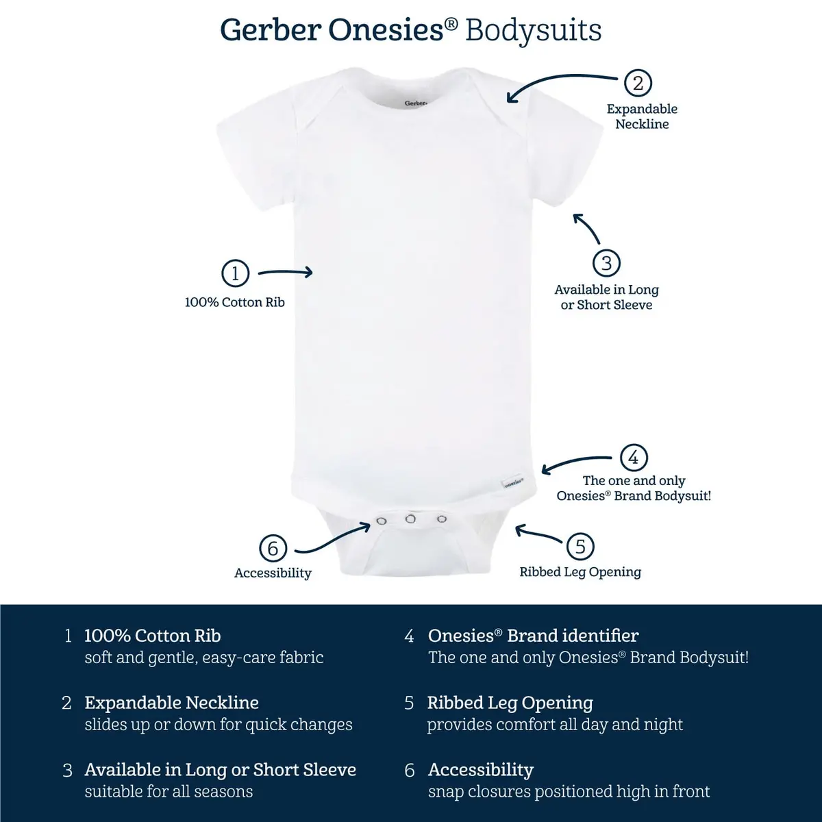 Gerber Baby Boys 8-pack Short Sleeve Onesies Bodysuits, Space, 3-6 Months US - view 6