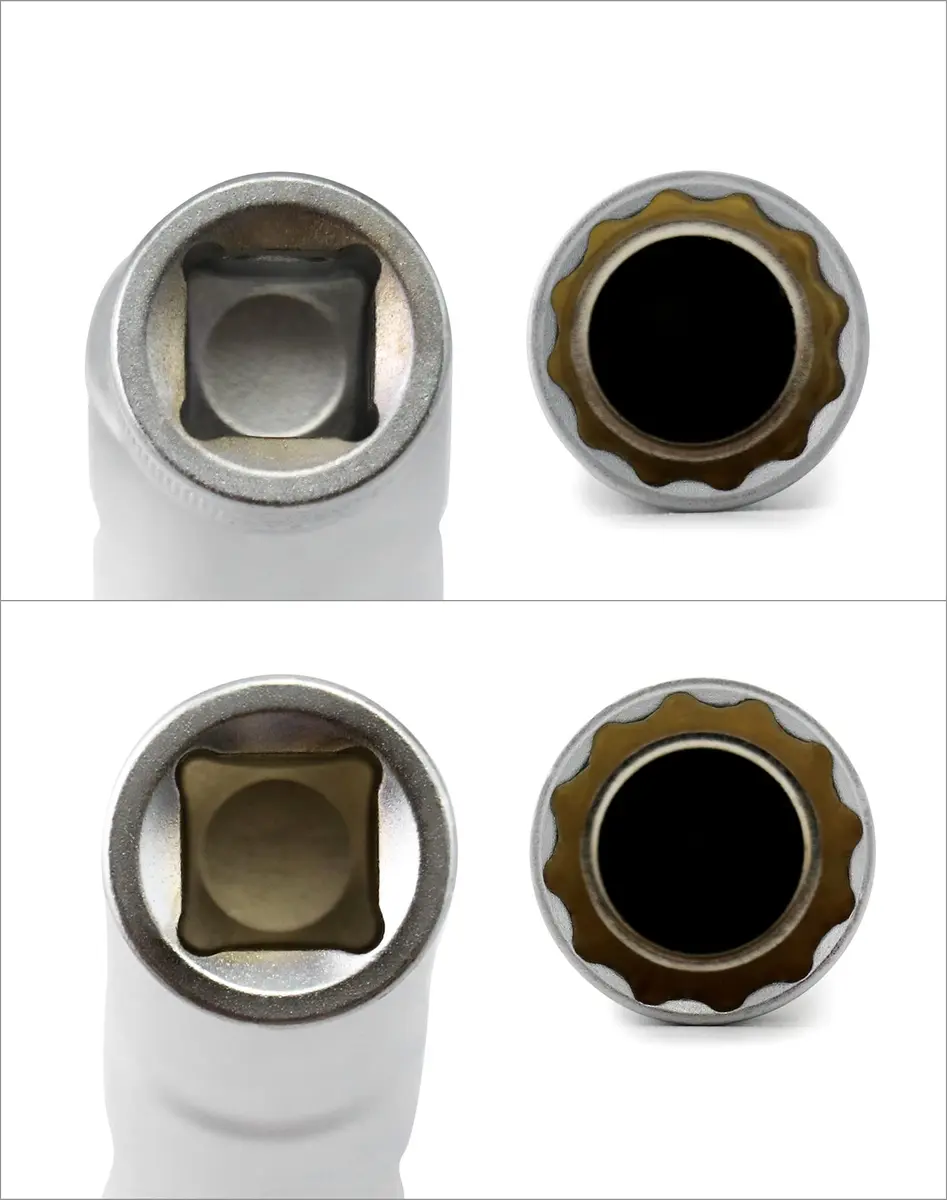 QWORK 14mm & 16mm Magnetic Swivel Spark Plug Socket Set | 3/8" Drive 12 Point Thin Wall Tool - view 3
