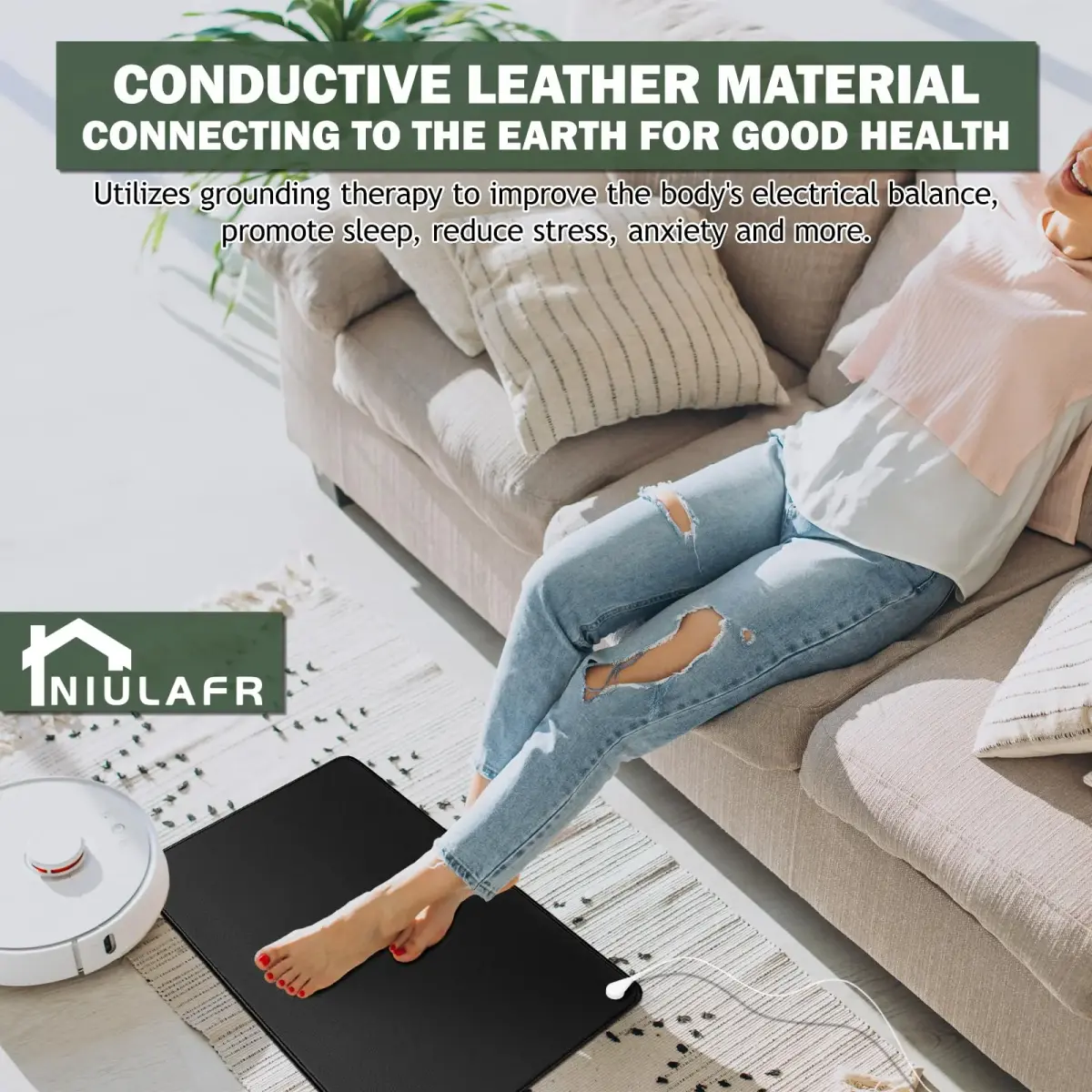 NIULAFR Grounding Mat Kit 60cm x 33cm (23.6" x 13") | Connect to Earth's Energy - view 2