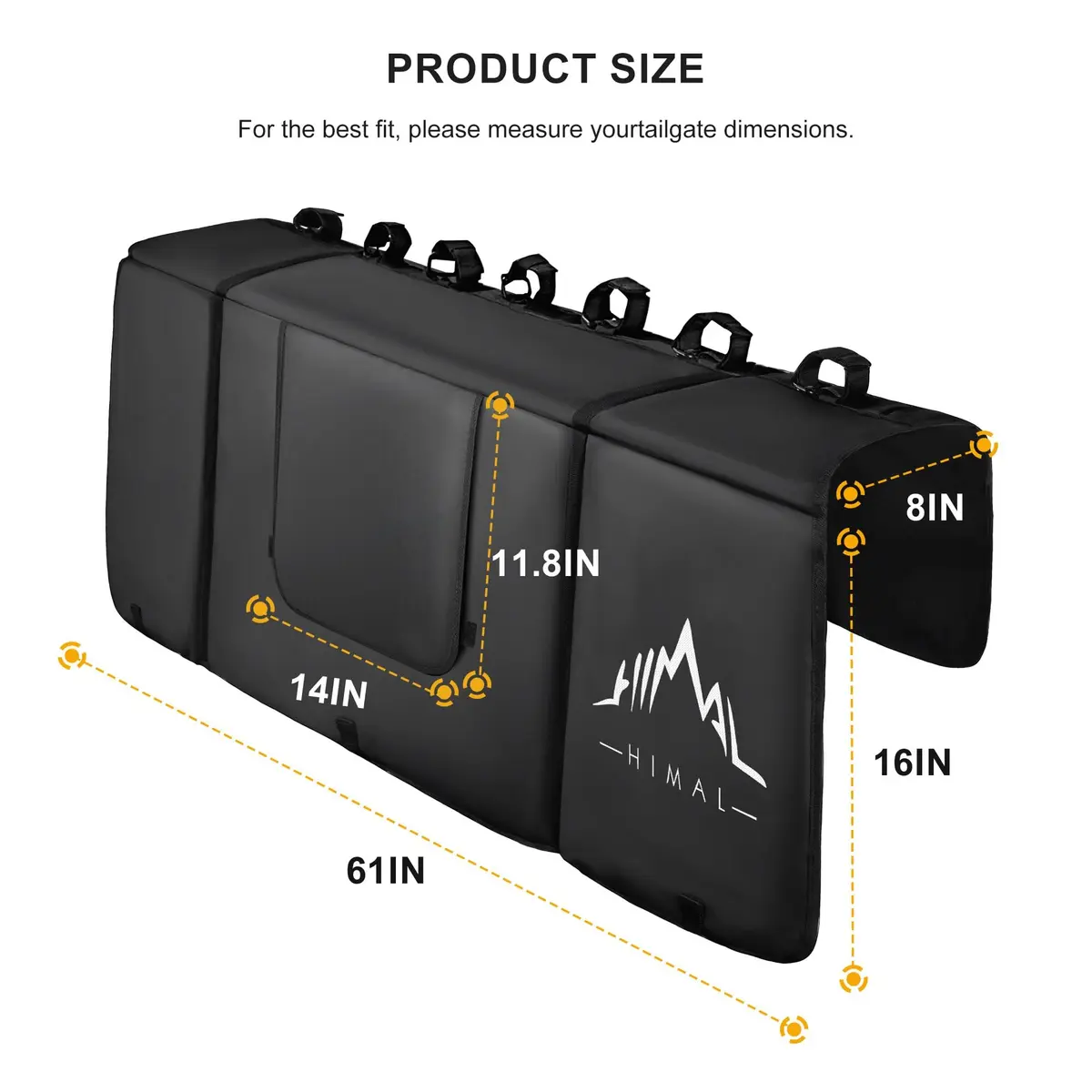 Himal Outdoors Tailgate Pad for Mountain Bike | Fits Most Trucks, Protects Bikes & Truck (100-120c) - view 2