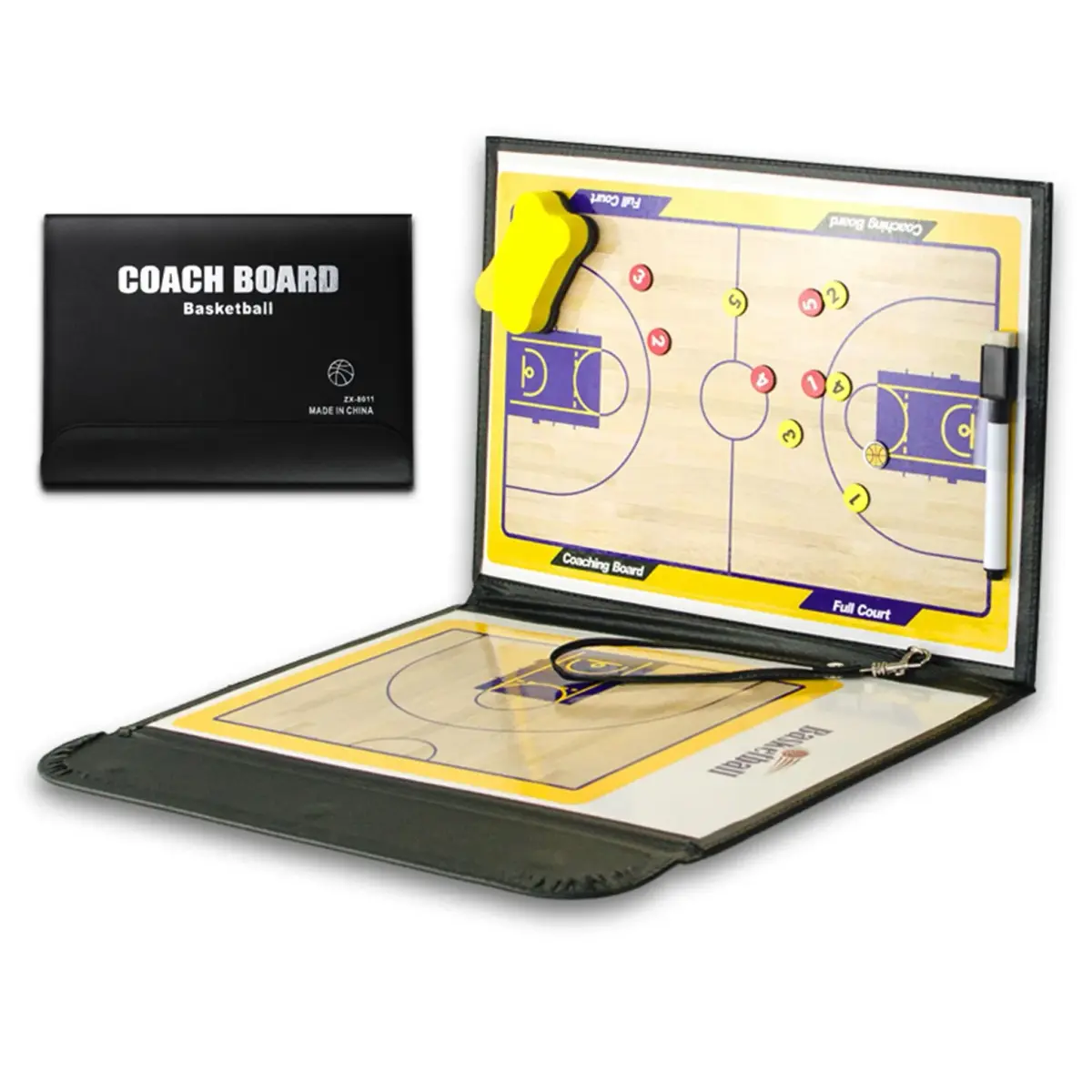 Pure Vie Foldable Magnetic Basketball Coaching Clipboard with Magnets & Pen | Strategy Board for Indian Coaches - main product image