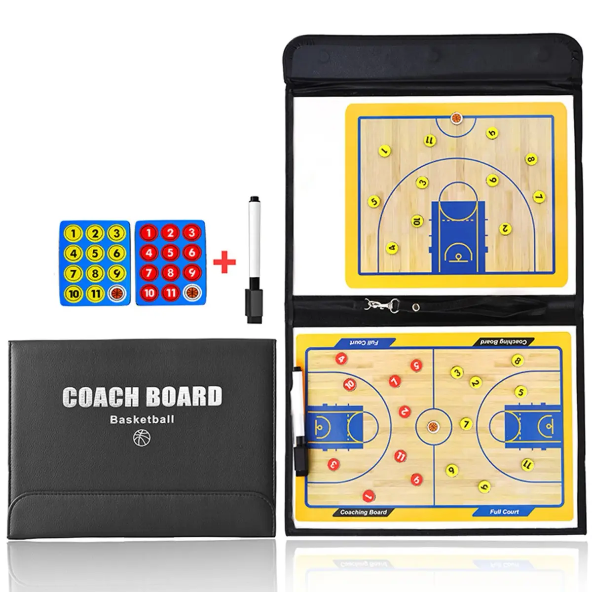 Pure Vie Foldable Magnetic Basketball Coaching Clipboard with Magnets & Pen | Strategy Board for Indian Coaches - view 2