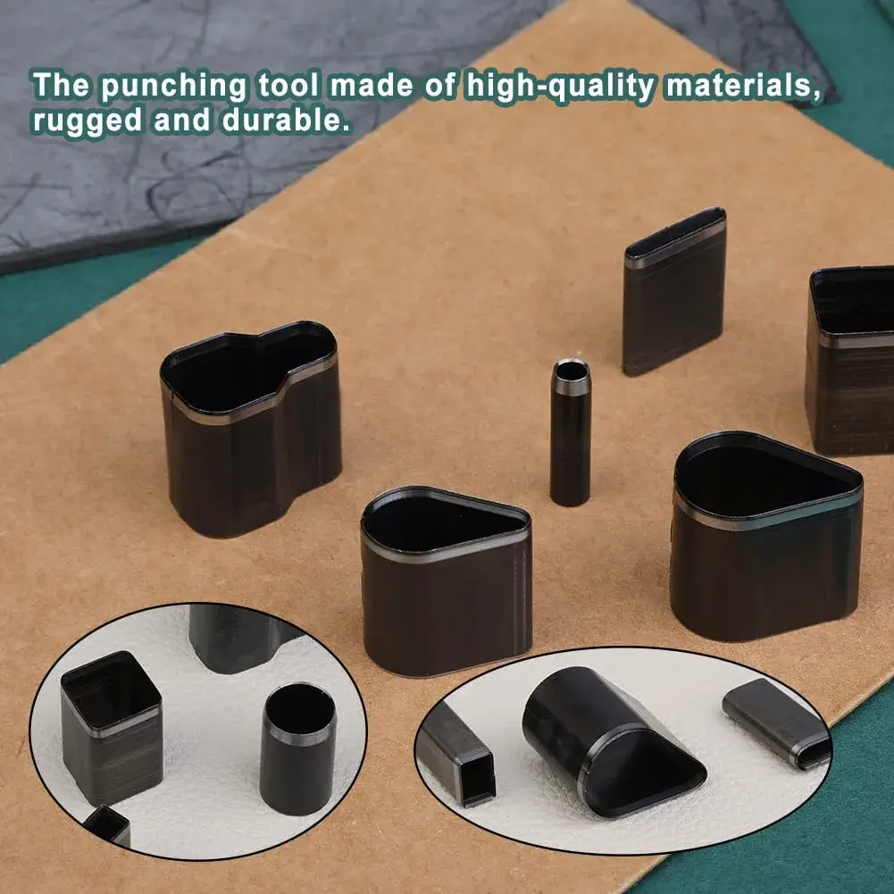 Yizzvb 24 Style Leather Hollow Punch Cutter Tool Set with Box | Versatile Shapes for DIY Crafts - view 3