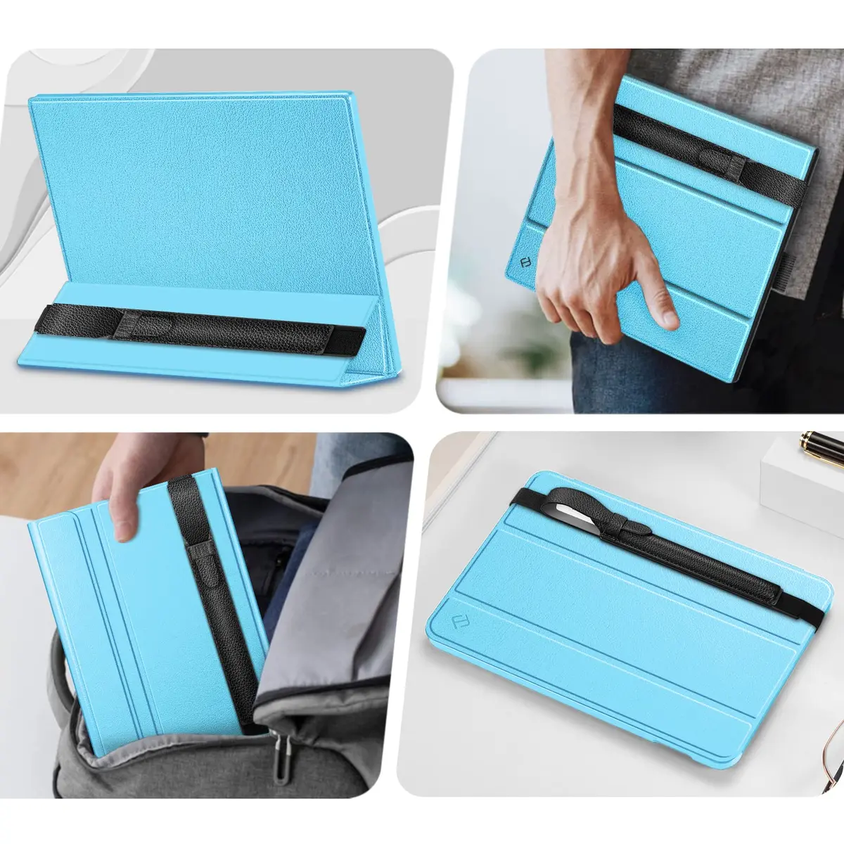 Fintie Black Stylus Pen Holder Pouch with Elastic Band & Flap Cover | Designed for reMarkable 2, BOOX, Scribe Pens (17 cm x 5.3 cm) - view 6