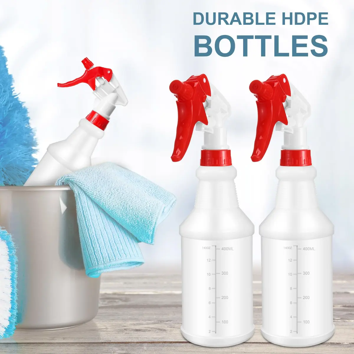 Gandeer 10 Pack 16 oz Spray Bottles | Stylish Cleaning & Organizing Solution in White & Red - view 5
