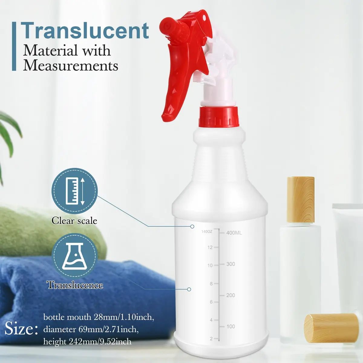 Gandeer 10 Pack 16 oz Spray Bottles | Stylish Cleaning & Organizing Solution in White & Red - view 2