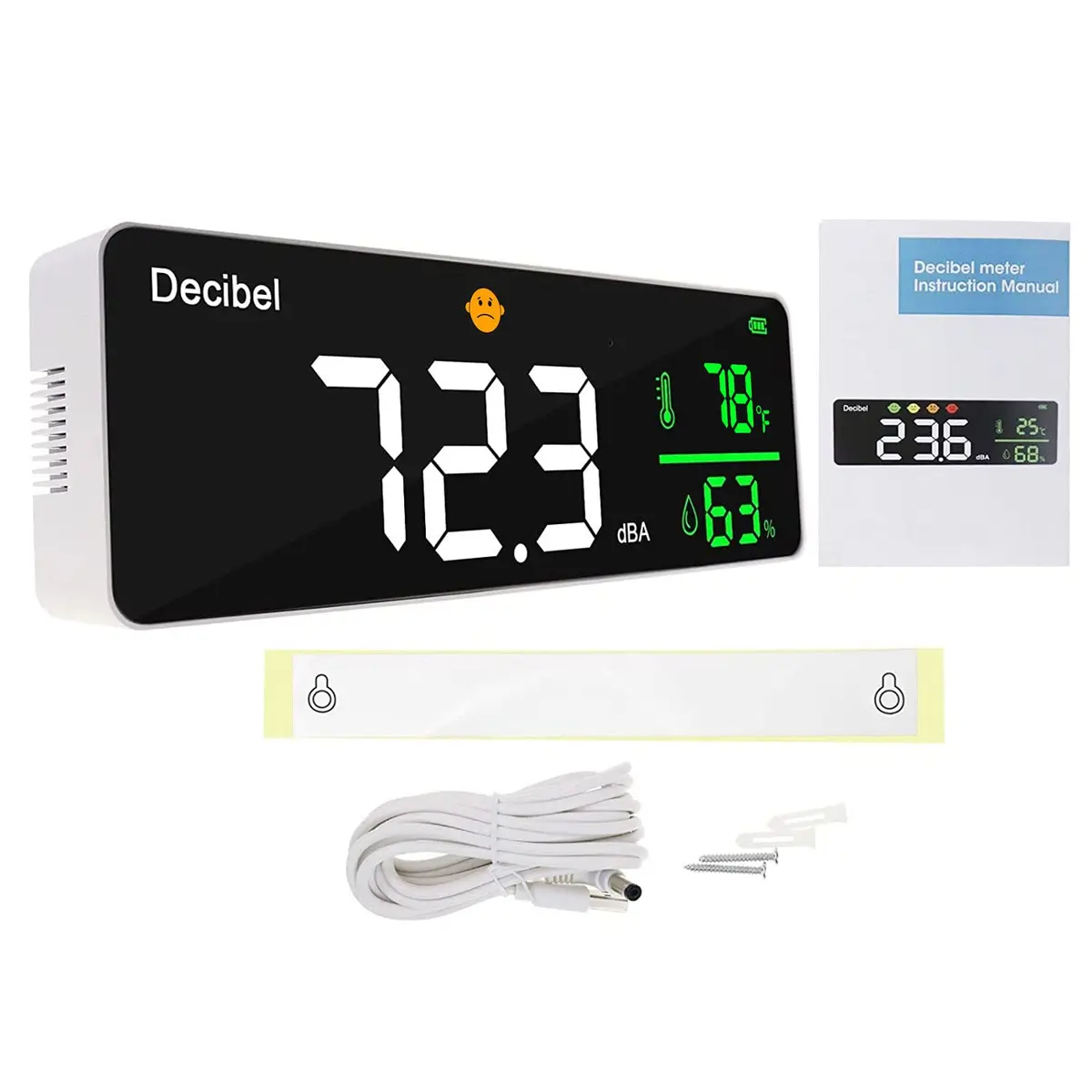 DANOPLUS 11-inch LED Decibel Meter with Temperature & Humidity, 30-130dB Range | Industrial Noise Measurement Tool - view 9