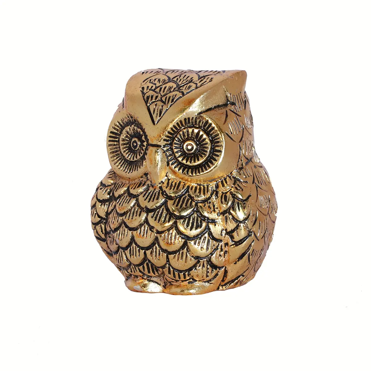 KridayKraft Vintage Metal Owl Action Showpiece and Paper Weight Gold | 10 cm (3.94 in) - view 3