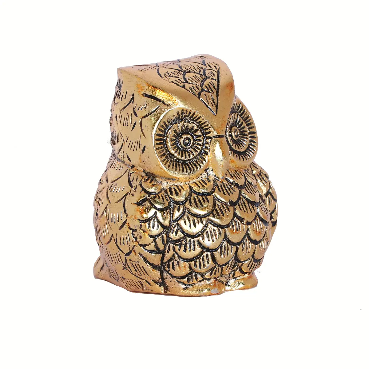 KridayKraft Vintage Metal Owl Action Showpiece and Paper Weight Gold | 10 cm (3.94 in) - view 4