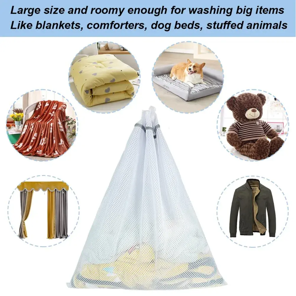 Vivifying Extra Large Mesh Laundry Bag 2 Pack XXL 68cm x 89cm | Protects Delicates & Big Loads - view 4