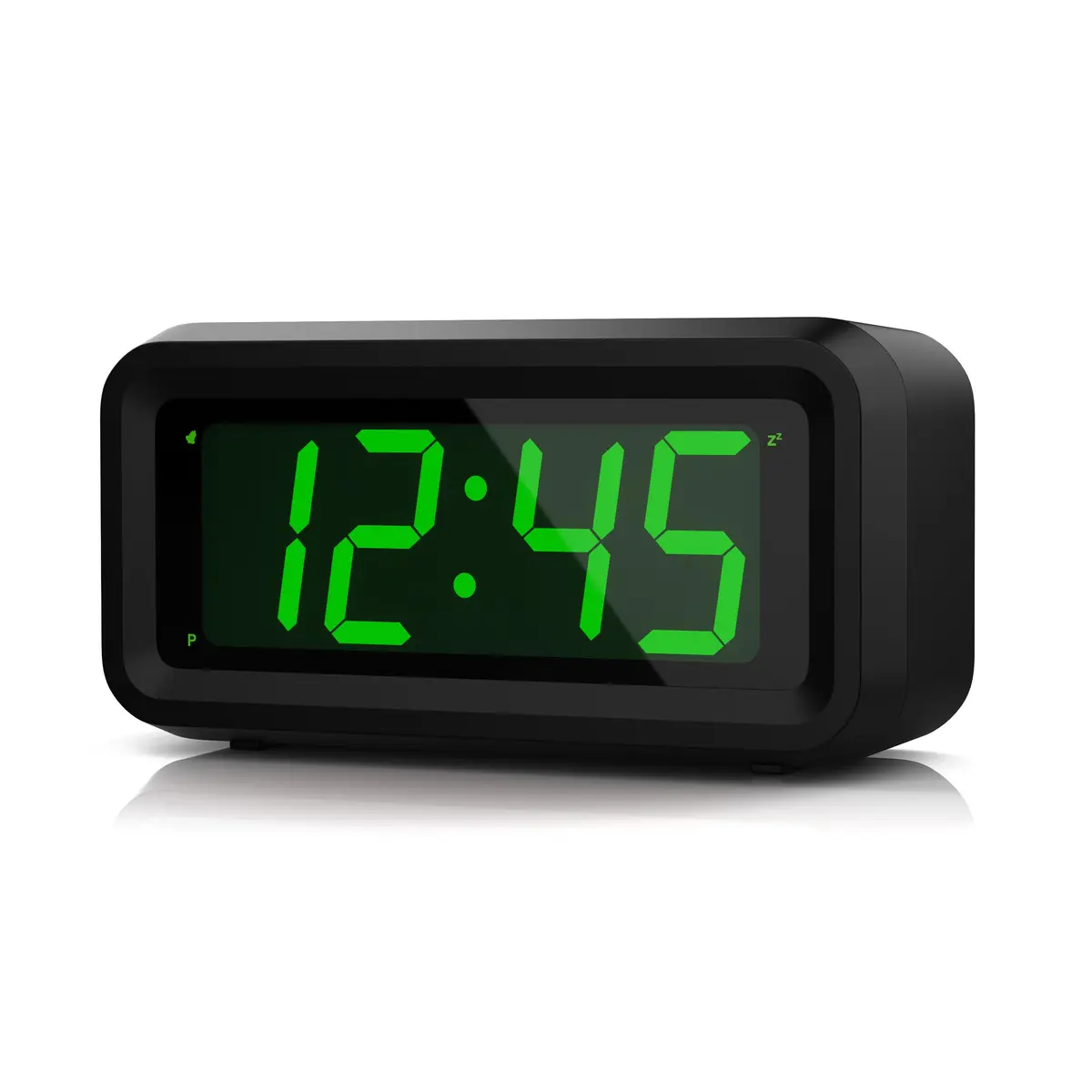 KWANWA KW618 Small Digital Alarm Clock Green LED 1.2 Inch | Battery Operated Portable Desk Clock - main product image