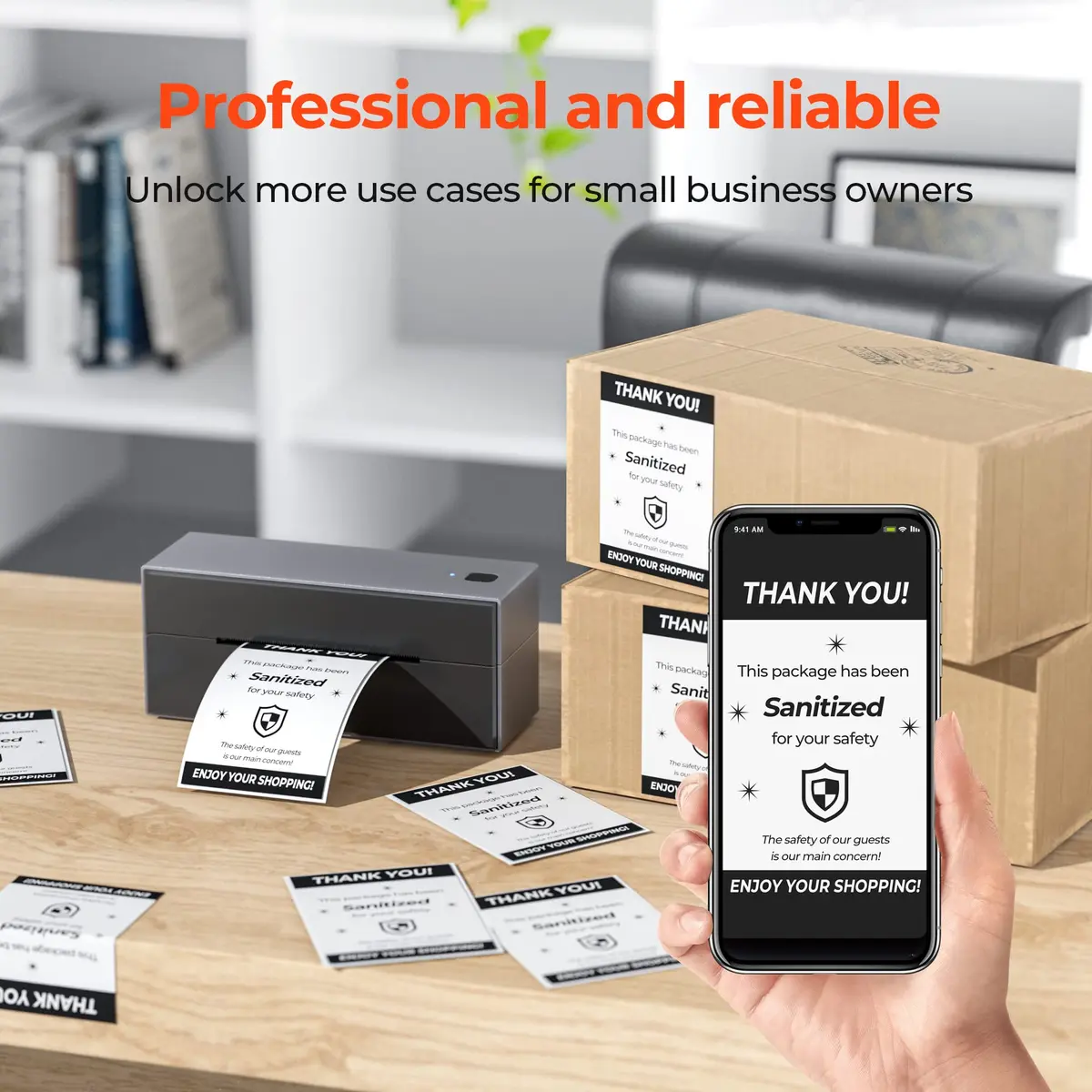 MUNBYN 4x6 Inch Thermal Labels | 1000 Sheets/2 Rolls, Waterproof & Strong Adhesive - view 2