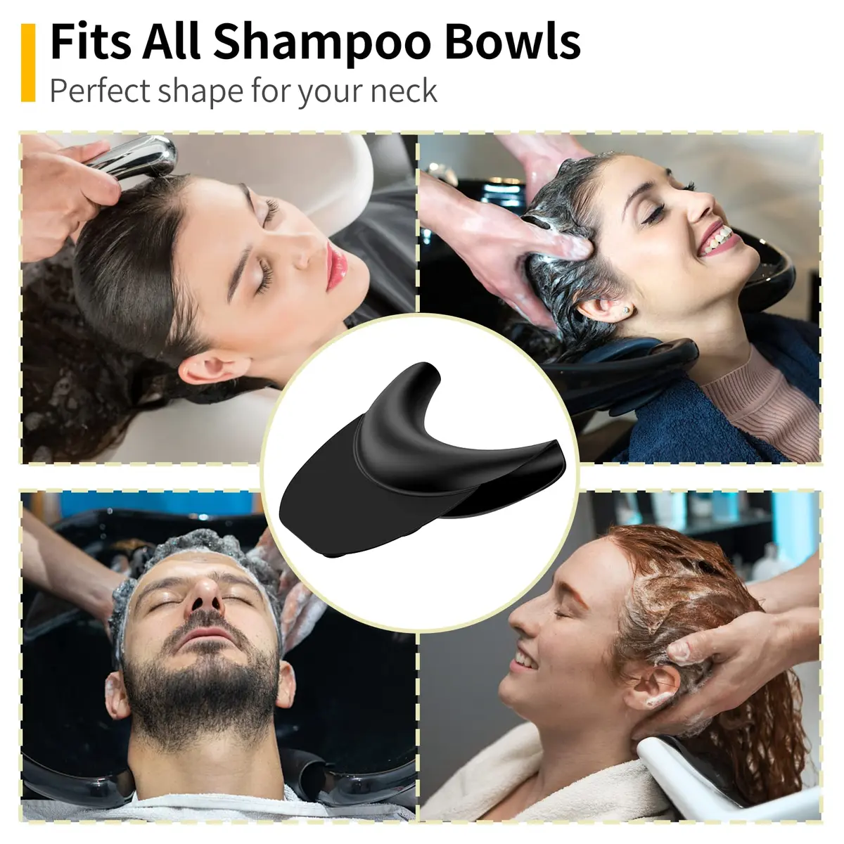 AISEELY Silicone Shampoo Bowl Neck Rest with Suction Cup | 19.5cm (7.68in) x 19.8cm (7.8in) x 5.3cm (2.1in) - view 5