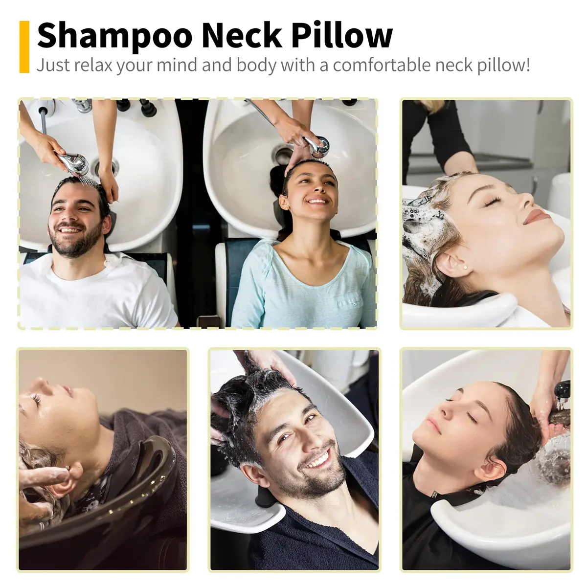 AISEELY Silicone Shampoo Bowl Neck Rest with Suction Cup | 19.5cm (7.68in) x 19.8cm (7.8in) x 5.3cm (2.1in) - view 7