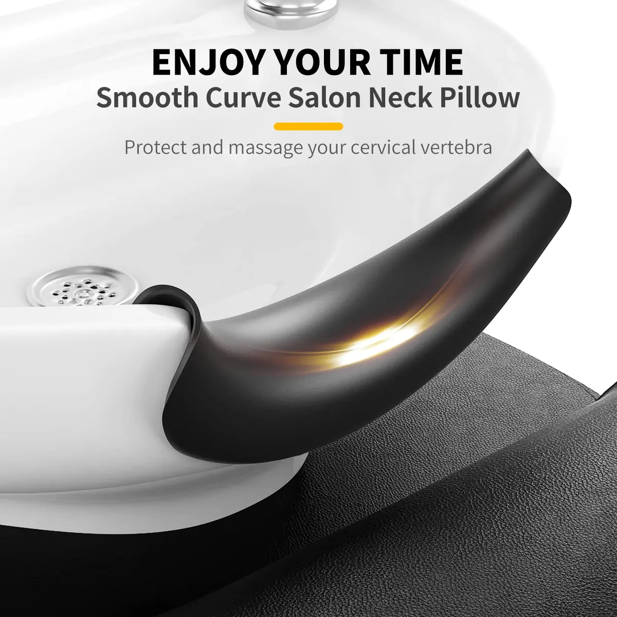 AISEELY Silicone Shampoo Bowl Neck Rest with Suction Cup | 19.5cm (7.68in) x 19.8cm (7.8in) x 5.3cm (2.1in) - view 4