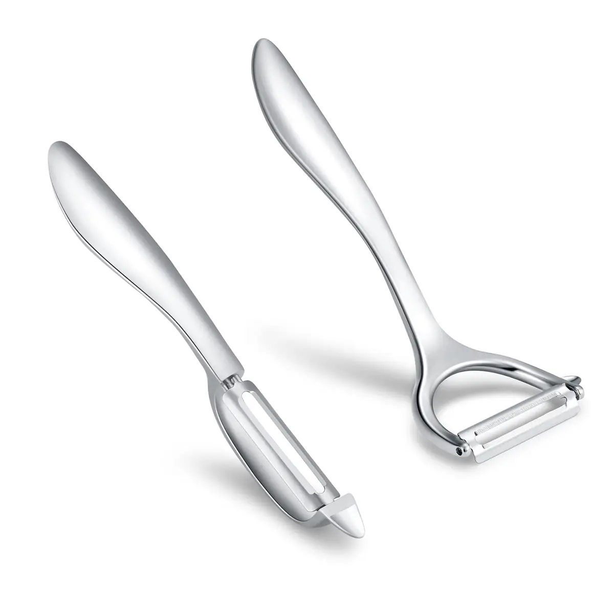 Honsen Set of 2 Stainless Steel Vegetable Peelers | Dual Blades for Fruits & Veggies, Ergonomic & Rustproof (M) - view 3
