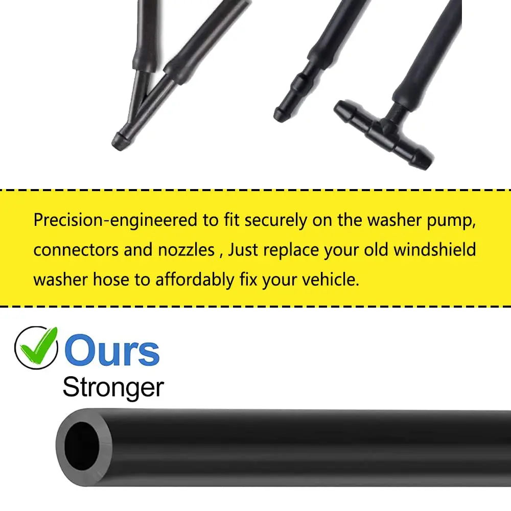 DWARFOO Windshield Washer Hose Kit, 3 Meter | Durable Rubber, Universal Fit for Cars & Trucks - view 4