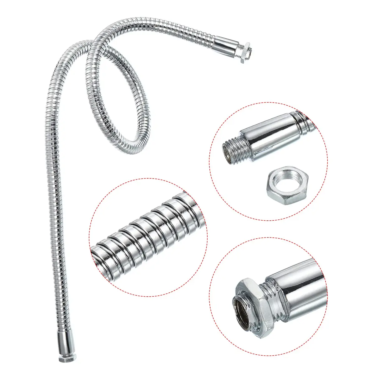 PATIKIL 23.6" Metal Gooseneck Microphone Extension Tube with M10/M8 Thread | Flexible Hose for DIY Mounts - view 4
