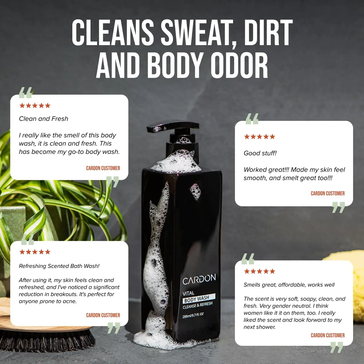 Cardon Acne Clearing Men's Body Wash 9.7 Fl Oz | Korean Skin Care with Green Tea & Cica - view 6