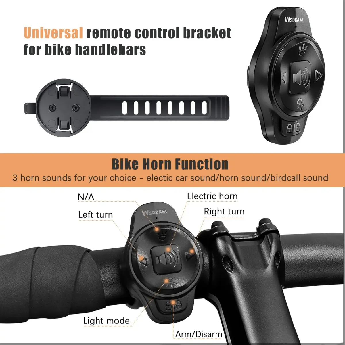 WSDCAM Smart Bike Tail Light with Turn Signals & Brake Light, USB C Rechargeable 160 Lumens | Anti-theft Alarm & Horn - view 2