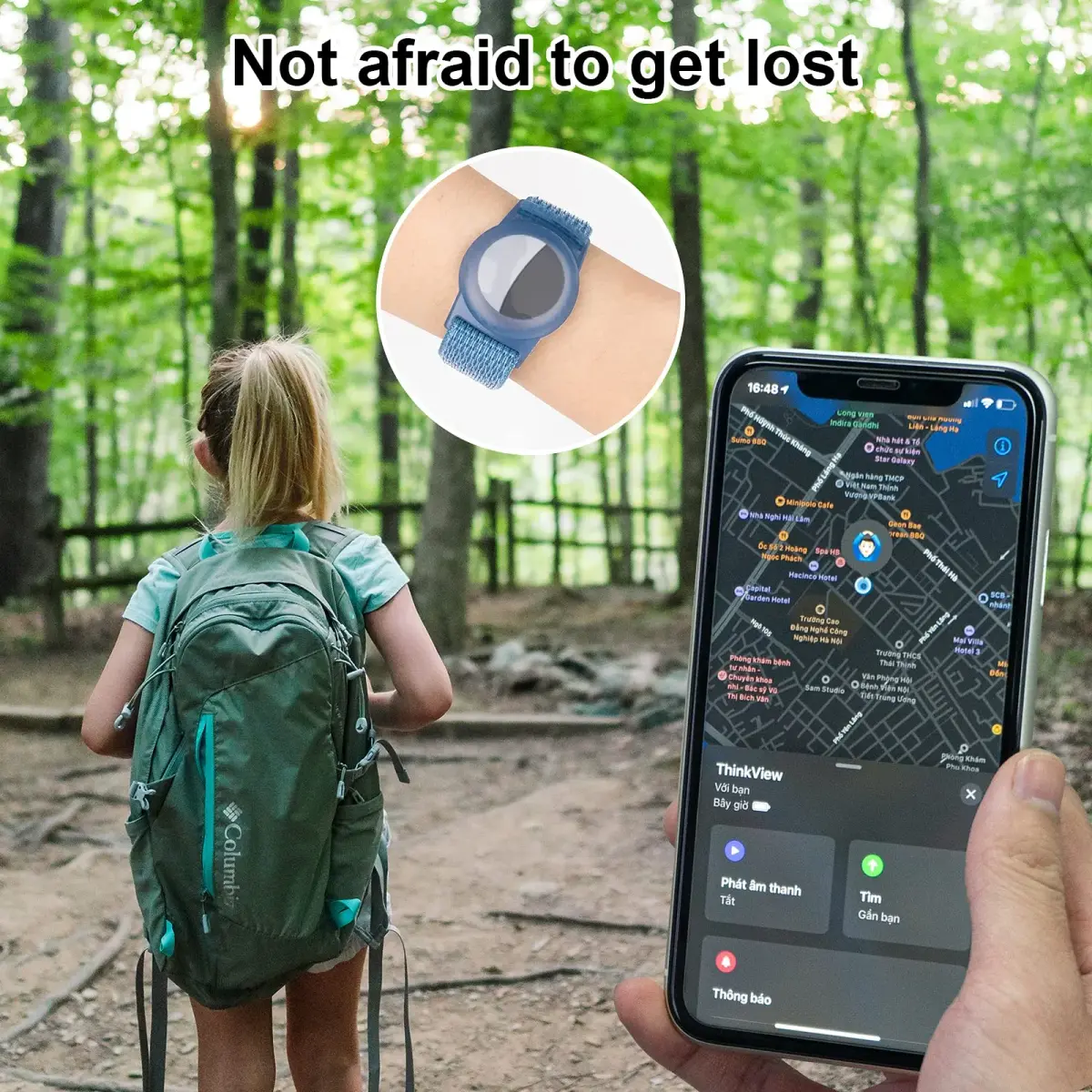 Qonuiy Kids AirTag Wristband with Protective Case | 18 cm (7.1 in) - view 4
