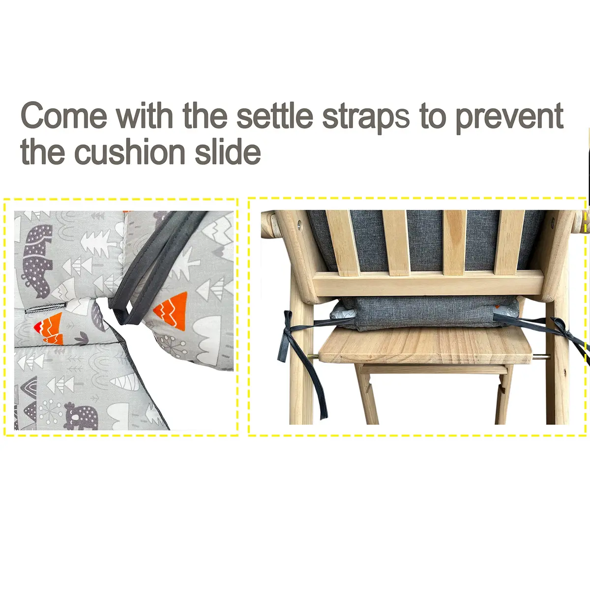 ZARPMA Baby Highchair Cushion Insert Beige | Compatible Wooden Highchair Pad for Baby Comfort - view 4