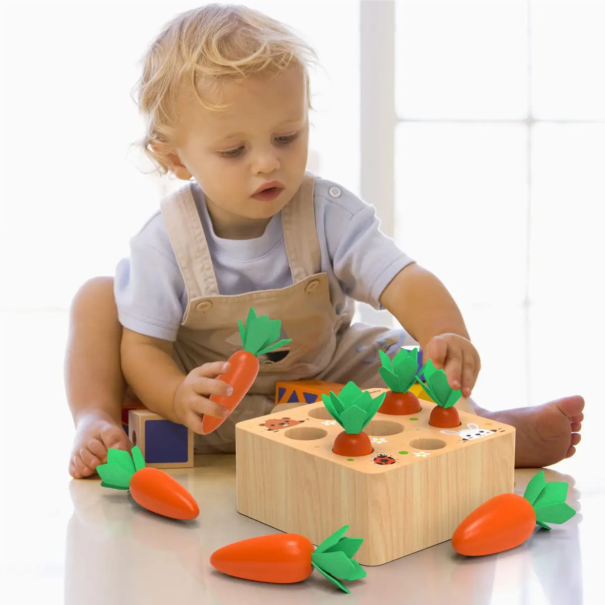 KMTJT Montessori Carrot Harvest Game Wooden Toy for Toddlers 2-3 Years Old | Educational STEM Toy - view 5
