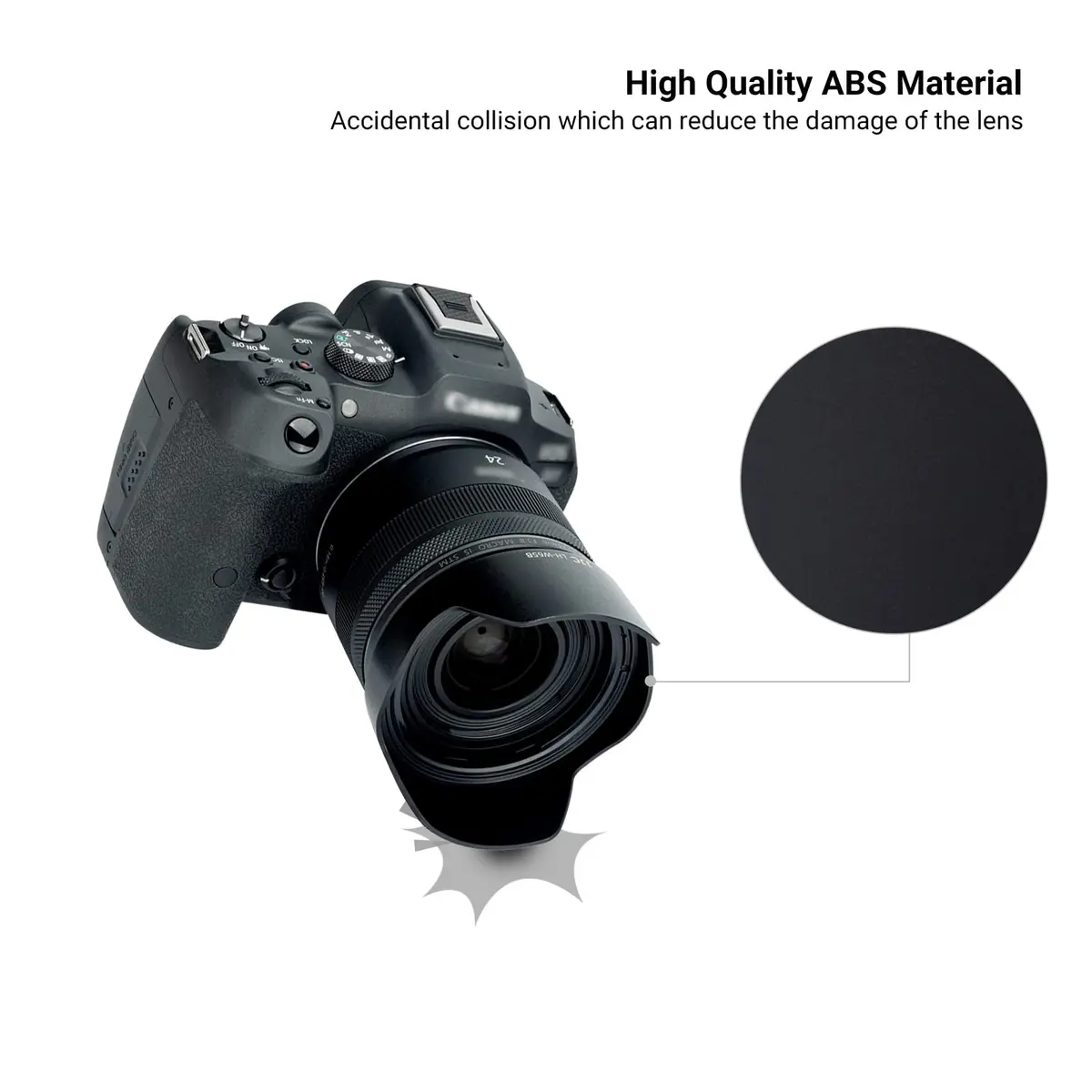 JJC Lens Hood for Canon RF 24mm F1.8 Macro | Replaces Canon EW-65B, Compatible with 52mm & 58mm Filters - view 5