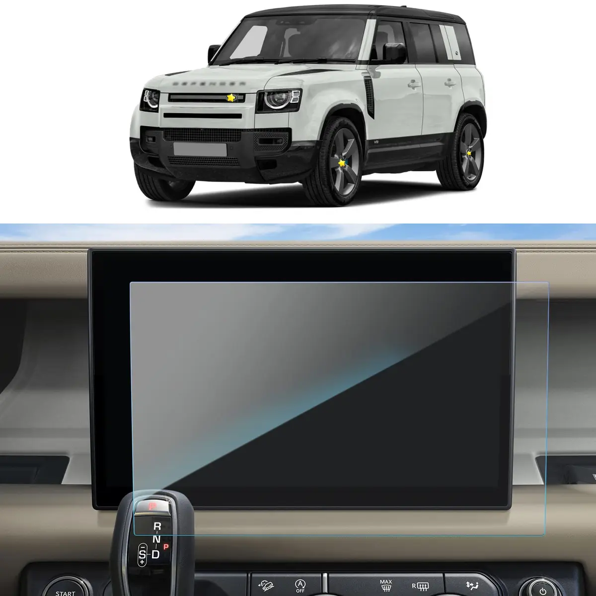 SKTU 11.4 Inch Navigation Screen Protector for Land Rover Defender 2023-2025 | HD Clear Tempered Glass - main product image