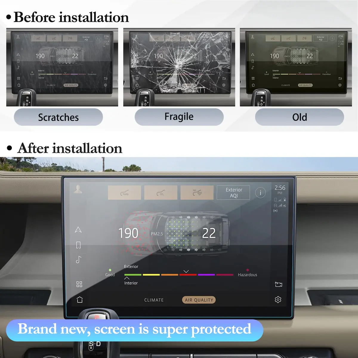 SKTU 11.4 Inch Navigation Screen Protector for Land Rover Defender 2023-2025 | HD Clear Tempered Glass - view 5