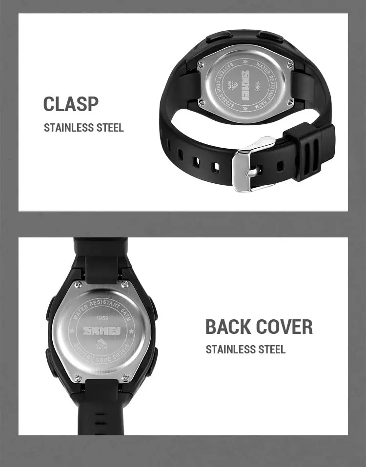 Gosasa Men's Digital Sports Military Watch 36mm Resin Oval Water-Resistant - view 7