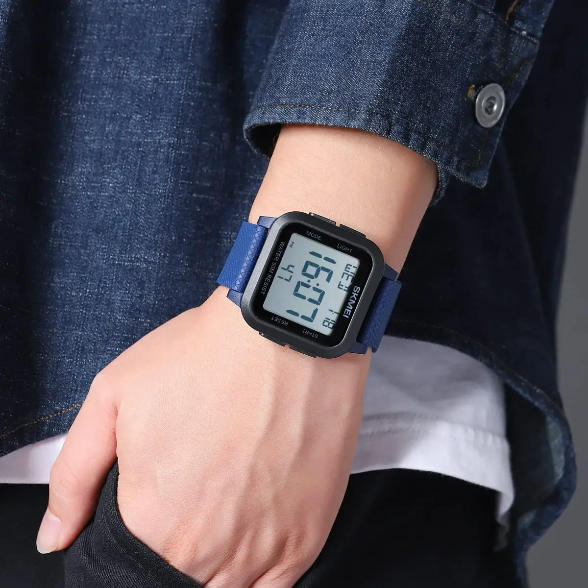 Gosasa Men's Digital Airplane Watch - B- Blue, 47mm Case | Aviation-Inspired LED Light - view 3