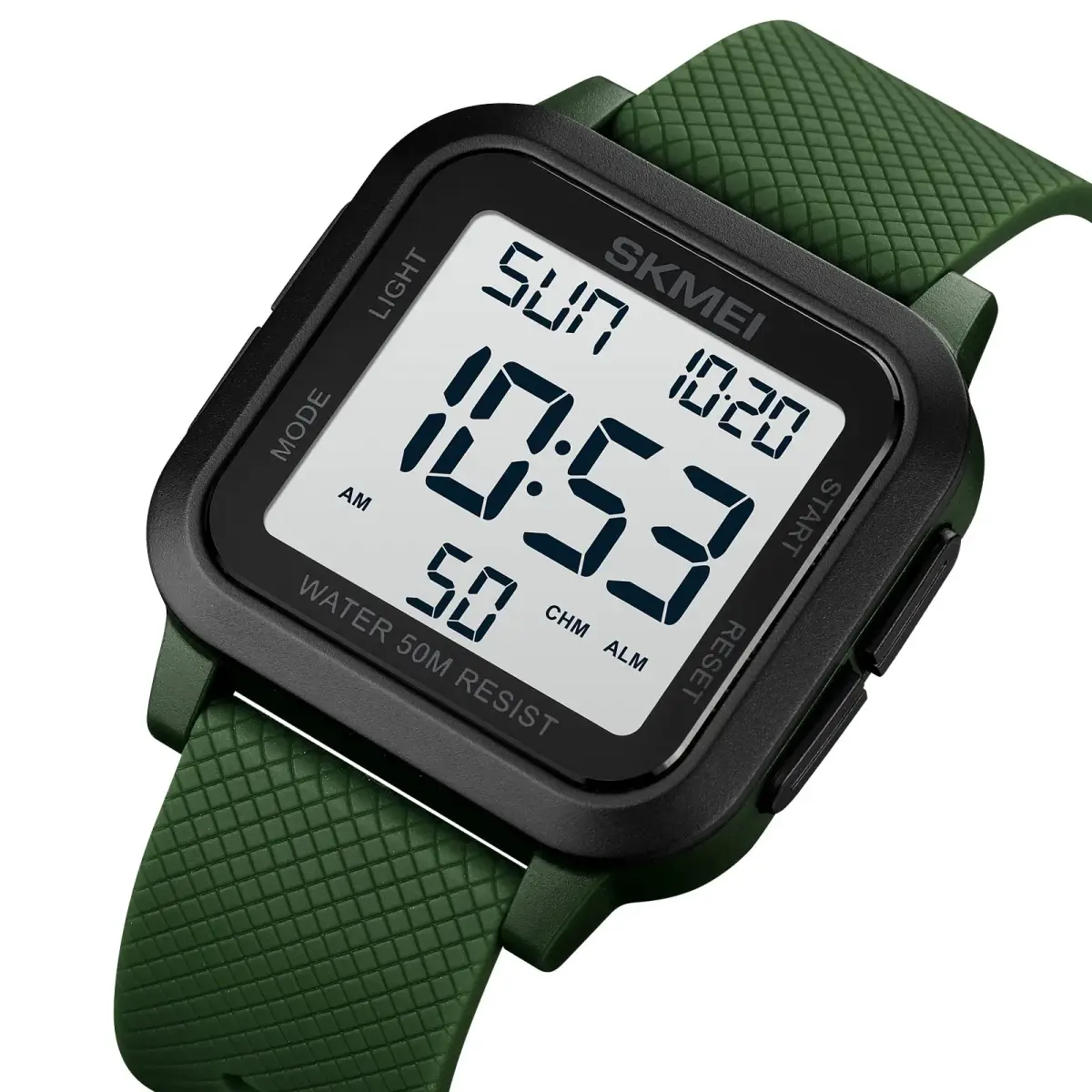 Gosasa Men's B- Army Green Digital Airplane Watch 47mm Case | Aviation-Inspired Design with LED Light - view 2