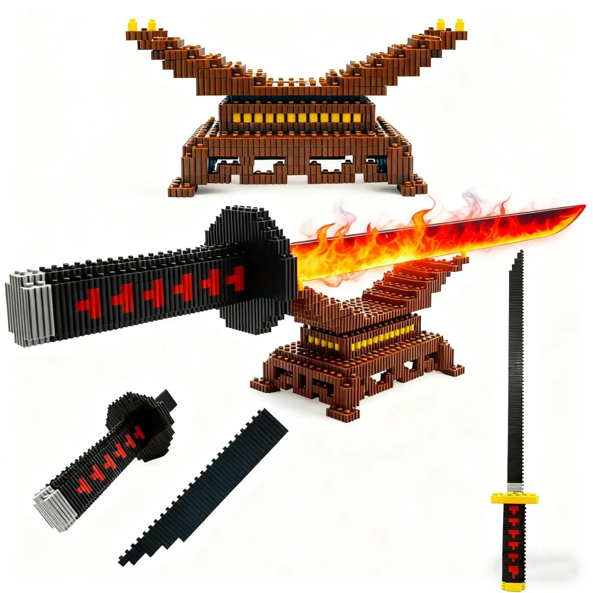 Beego Zenitsu Sword Building Kit Set 1000+ Pieces | ASTM-Tested Educational Toy - main product image