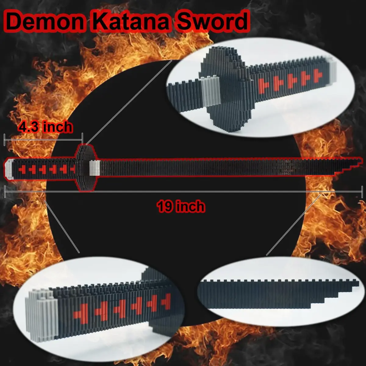 Beego Zenitsu Sword Building Kit Set 1000+ Pieces | ASTM-Tested Educational Toy - view 3