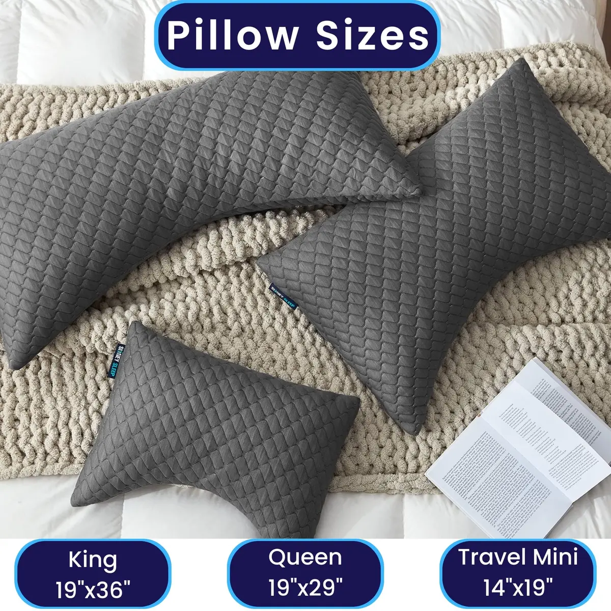 Sidney Sleep Cervical Contour Pillow Queen Size 19" x 29" | Adjustable Neck & Shoulder Support - view 6