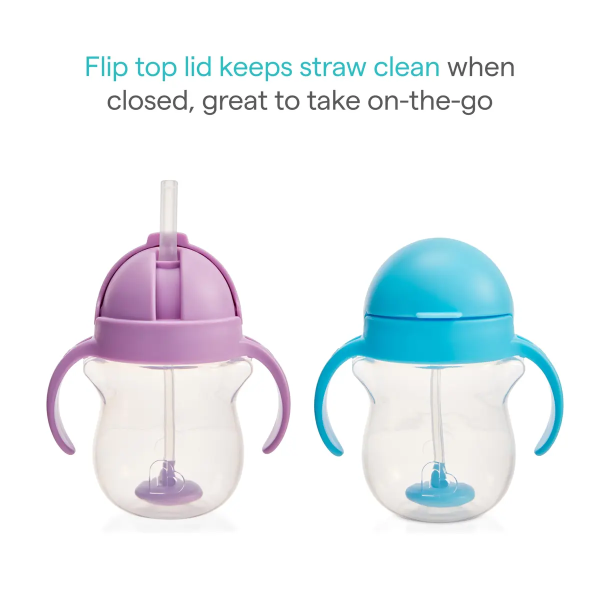 Munchkin Any Angle Sippy Cups, 7 Ounce | Leak-Proof, 2 Pack, Pink/Purple, BPA-Free - view 3
