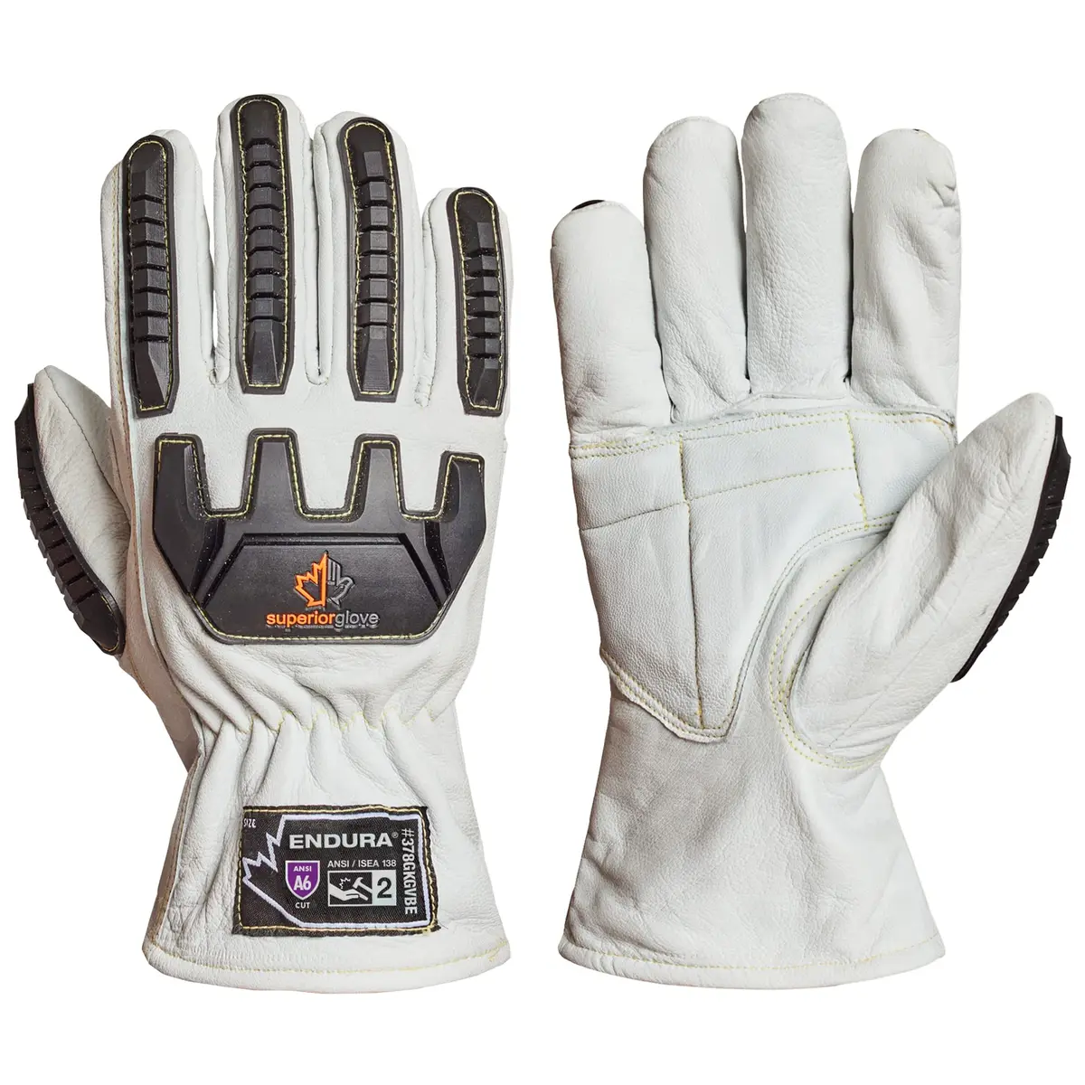 Superior Glove Goatskin Leather Work Gloves Size Small | Impact & Cut Resistant, Vibration Dampening - main product image