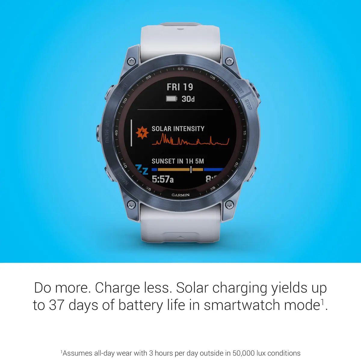 Garmin Fenix 7X Sapphire Solar Adventure Smartwatch 51 x 51 x 14.9 mm | Rugged Outdoor GPS with Wellness - view 3