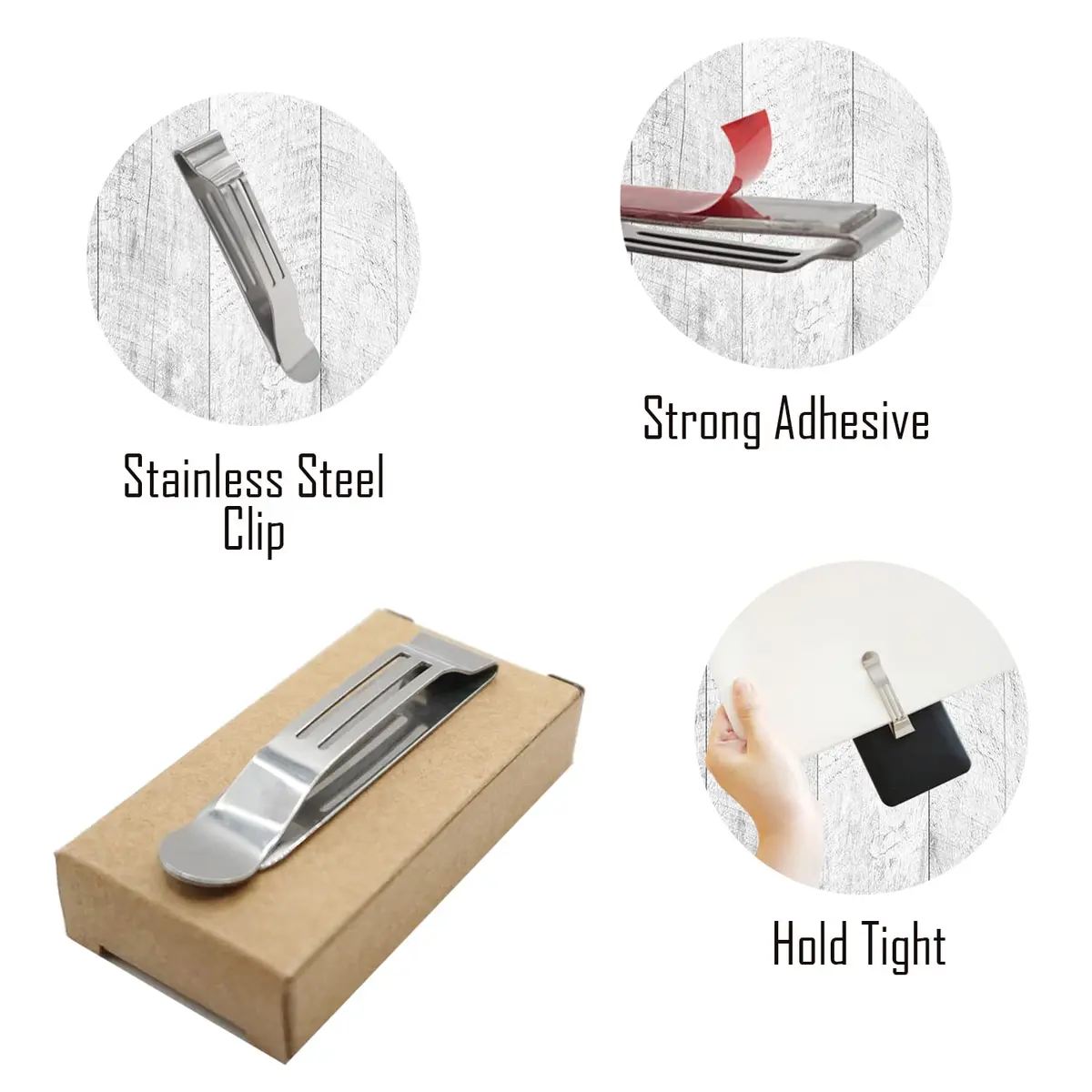 BORING PRODUCT Attachable Pocket Clip Replacement for Smartphones, 1 Pack Silver | Attaches Instantly to Pockets, Belts, Straps - view 3