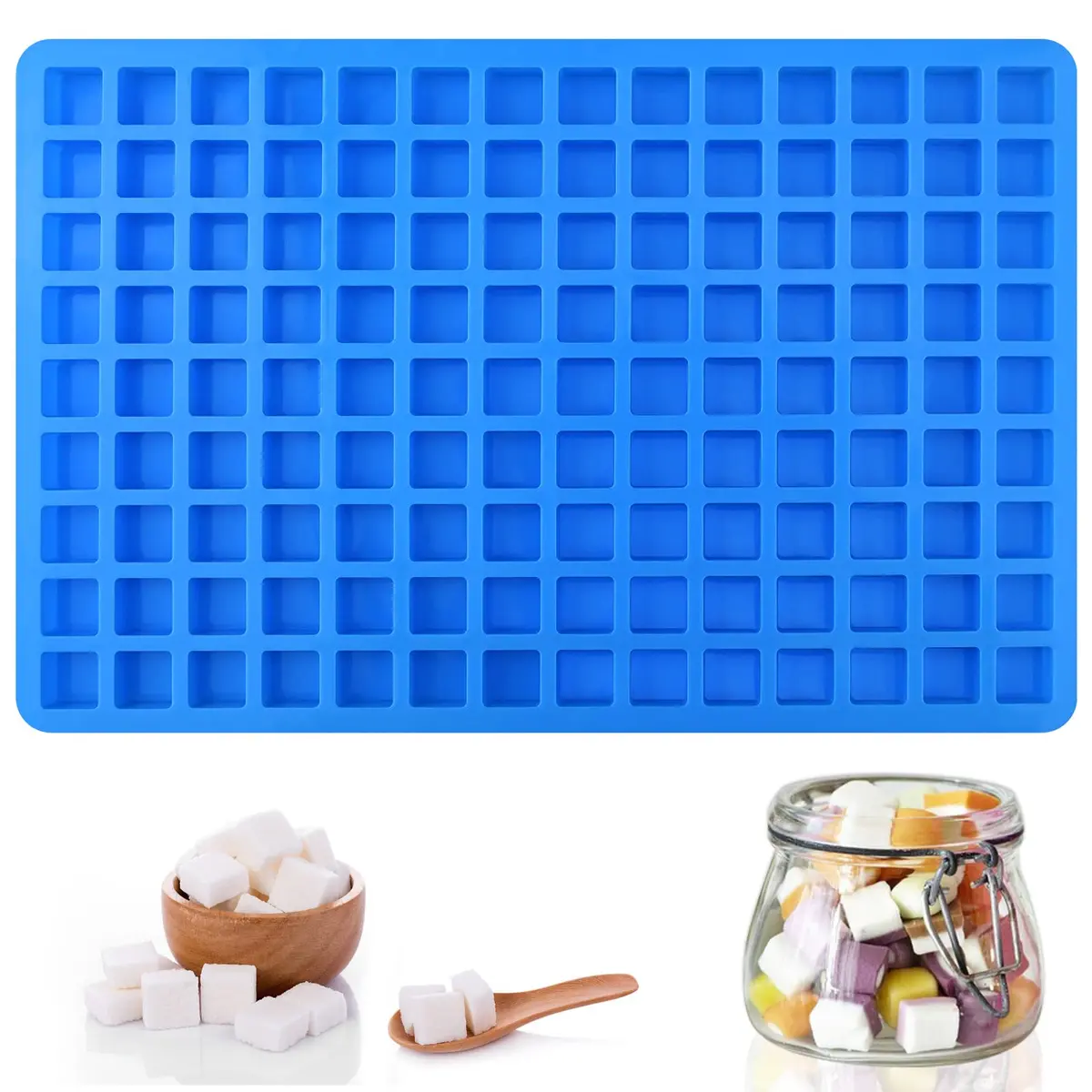 Sakolla 126 Cavity Square Candy Silicone Mold | Food-Grade, Reusable, Temperature Resistant - main product image