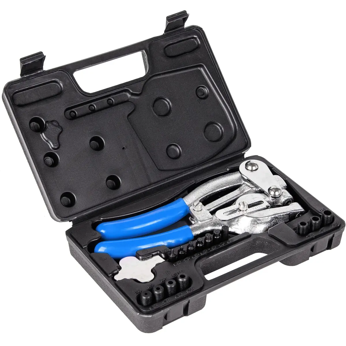 NiQinWuKin Heavy Duty Metal Hole Punch Set | 7 Sizes for Aluminum, Brass & Steel | Blue - main product image