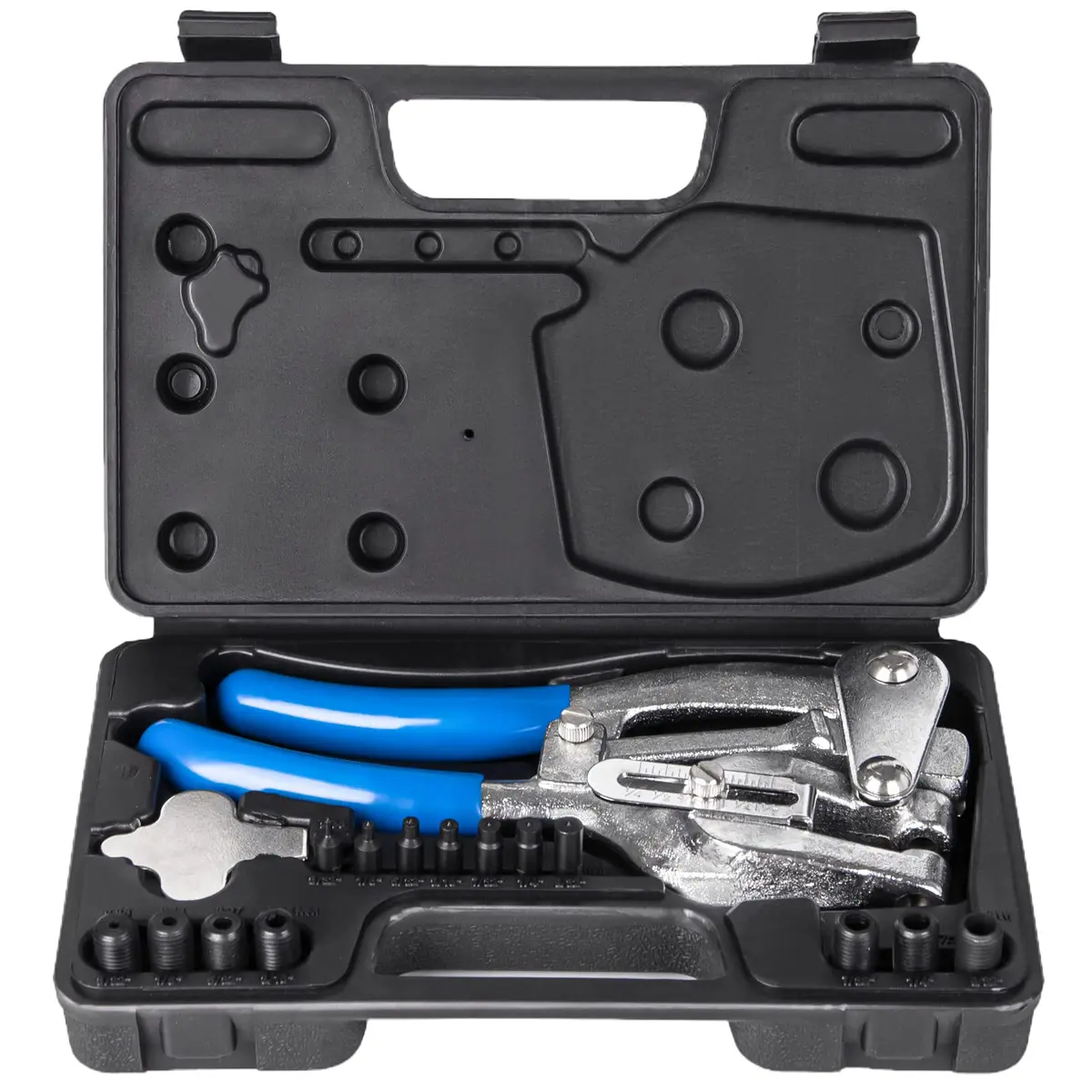 NiQinWuKin Heavy Duty Metal Hole Punch Set | 7 Sizes for Aluminum, Brass & Steel | Blue - view 8