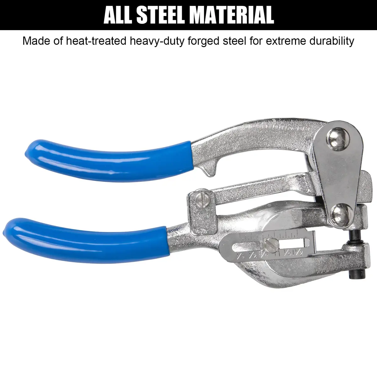 NiQinWuKin Heavy Duty Metal Hole Punch Set | 7 Sizes for Aluminum, Brass & Steel | Blue - view 2